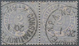 Deutsche Post In Der Türkei - Vorläufer: 1871, NDP 2 Gr. Graublau Im Waagerechten Paar Entwertet Mit - Deutsche Post In Der Türkei