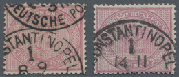 Deutsche Post In Der Türkei - Vorläufer: 1884/1891, 2 Mark Mittelrosalila Und Lebhaftgraulila Je K1 - Turkey (offices)