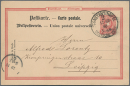 Deutsche Post In Der Türkei - Vorläufer: 1888, 10 Pf Ganzsachenkarte Entwertet Mit K1 Constantinopel - Turkey (offices)