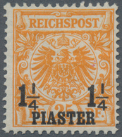 Deutsche Post In Der Türkei: 1889, Freimarke 1¼ PIA Auf 25 Pfg. Gelborange. Die Marke Ist Farbfrisch - Turchia (uffici)