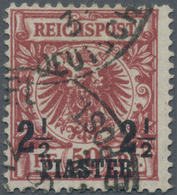 Deutsche Post In Der Türkei: 1889, 2 1/2 Pia Auf 50 Pf Bräunlichrot Krone/Adler Entwertet Mit K1 Con - Turquia (oficinas)