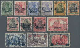 Deutsche Post In Der Türkei: 1905/1912, 10 Pa Auf 5 Pf Grün Bis 25 Pia Auf 5 M Grünschwarz/dunkelkar - Turkey (offices)