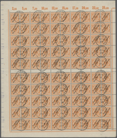 Deutsch-Neuguinea: 1897, 25 Pfg. Gelblichorange, Originalbogen Zu 100 Werten Mit Zwischenstegen, Kla - German New Guinea