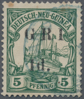 Deutsch-Neuguinea - Britische Besetzung: 1914/1915, 1d. Auf 5 Pfg. Grün, Enger Aufdruck, Mit Abart " - Nuova Guinea Tedesca