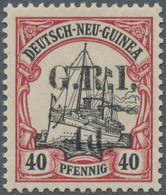 Deutsch-Neuguinea - Britische Besetzung: 1914/1915, 4d. Auf 40 Pfg. Karmin/schwarz, Weiter Aufdruck, - Nuova Guinea Tedesca