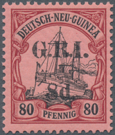 Deutsch-Neuguinea - Britische Besetzung: 1914/1915, 8d. Auf 80 Pfg. Karmin/schwarz Auf Mattkarmin, W - Nuova Guinea Tedesca