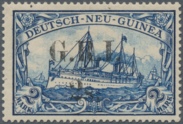 Deutsch-Neuguinea - Britische Besetzung: 1914/1915, 2s. Auf 2 Mark Blau, Enger Aufdruck, Farbfrische - Nueva Guinea Alemana