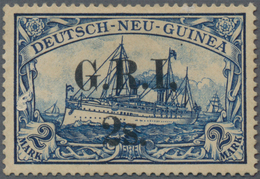 Deutsch-Neuguinea - Britische Besetzung: 1914/1915, 2s. Auf 2 Mark Blau, Enger Aufdruck, Mit Abart " - Nouvelle-Guinée