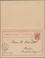 Deutsch-Neuguinea - Ganzsachen: 1900, Gebrauchte Ganzsachenpostkarte Mit Bezahlter Antwort Mit Schwa - Nuova Guinea Tedesca