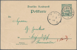 Deutsch-Neuguinea - Ganzsachen: 1908, Bedarfs- Und Portogerecht Gebrauchte Ganzsachenpostkarte Wst. - Duits-Nieuw-Guinea