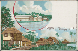 Deutsch-Neuguinea - Ganzsachen: 1899, Gebrauchte Privatganzsachen-Litho-Karte "Gruss Aus Neuguinea" - Nouvelle-Guinée