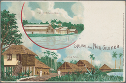 Deutsch-Neuguinea - Ganzsachen: 1898, Gebrauchte Privatganzsachen-Litho-Karte "Gruss Aus Neuguinea" - Deutsch-Neuguinea