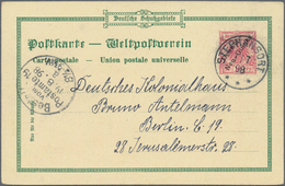 Deutsch-Neuguinea - Ganzsachen: 1898, Gebrauchte Privatganzsachen-Litho-Karte "Gruss Aus Neuguinea" - German New Guinea