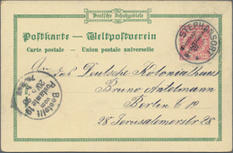 Deutsch-Neuguinea - Ganzsachen: 1898, Gebrauchte Privatganzsachen-Litho-Karte "Gruss Aus Neuguinea" - Deutsch-Neuguinea