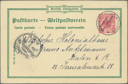 Deutsch-Neuguinea - Ganzsachen: 1899, Gebrauchte Privatganzsachen-Litho-Karte "Gruss Aus Neuguinea" - Deutsch-Neuguinea