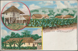 Deutsch-Neuguinea - Ganzsachen: 1898, Gebrauchte Privatganzsachen-Litho-Karte "Gruss Aus Stephansort - Nouvelle-Guinée