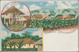 Deutsch-Neuguinea - Ganzsachen: 1899, Gebrauchte Privatganzsachen-Litho-Karte "Gruss Aus Stephansort - Nuova Guinea Tedesca