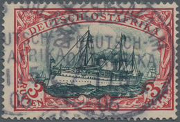 Deutsch-Ostafrika: 1901, 3 R Dunkelrot/grünschwarz, Rahmenzeichnung Type Lll Und Mittelstück Type L, - Duits-Oost-Afrika