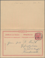 Deutsch-Ostafrika - Ganzsachen: 1896, Gebrauchte Ganzsachenpostkarte Mit Bezahlter Antwort Mit Schwa - Deutsch-Ostafrika