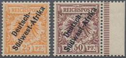 Deutsch-Südwestafrika: 1897, 25 Pf Gelborange Und 50 Pf Lebhaftrötlich-braun Mit Aufdruck "Deutsch- - German South West Africa