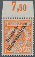 Deutsch-Südwestafrika: 1899, 25 Pfg. Dkl'orange Mit Aufdruck "Deutsch-Südwestafrika", Ungebrauchtes - África Del Sudoeste Alemana