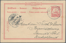 Deutsch-Südwestafrika - Ganzsachen: 1900, Gebrauchte Ganzsachenpostkarte Antwortteil Wst. Kolonialsc - German South West Africa