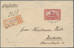 Deutsch-Südwestafrika - Stempel: ABBABIS: 1901, Wanderstempel 'Abbabis' Auf 1 M. Kaiseryacht Ohne Wa - Deutsch-Südwestafrika