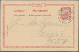 Deutsch-Südwestafrika - Stempel: 1914, Ganzsachenpostkarte Wst. Kolonial-Schiffszeichnung 10 Pfennig - German South West Africa