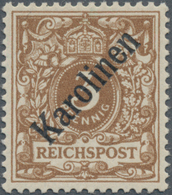 Deutsche Kolonien - Karolinen: 1899, 3 Pf. Krone/Adler, Lebhaftorangebraun, Diagonaler Aufdruck, Mit - Islas Carolinas