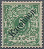 Deutsche Kolonien - Karolinen: 1899, 5 Pf. Opalgrün Mit Diagonalem Aufdruck 'Karolinen' (48°), Ungeb - Carolines