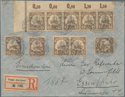Deutsche Kolonien - Karolinen: 1900, Kaiseryacht 3 Pfg. Braun (waagerechter 5er-Streifen Aus Der Lin - Karolinen