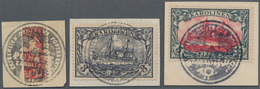 Deutsche Kolonien - Karolinen: 1905, 3 Mark Und 5 Mark Schiffszeichnung Sowie 1.Ponape-Provisorium, - Islas Carolinas