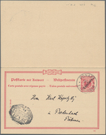 Deutsche Kolonien - Karolinen - Ganzsachen: 1900, Gebrauchte Ganzsachenpostkarte Mit Bezahlter Antwo - Caroline Islands