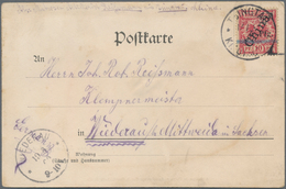 Deutsche Kolonien - Kiautschou: 1900 (14.5.), 1. Tsingtau-Ausgabe (10 Pfg. Steiler Aufdruck) Mit Auf - Kiautchou