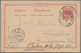 Deutsche Kolonien - Kiautschou - Ganzsachen: 1898: Marine-Schiffspostkarte Mit Rs. Bildzudr. "Gruß A - Kiauchau