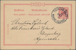 Deutsche Kolonien - Kiautschou - Ganzsachen: 1898, Gebrauchte Ganzsachenpostkarte Mit Schrägem Schwa - Kiautchou