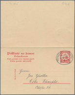 Deutsche Kolonien - Kiautschou - Ganzsachen: 1910, Ganzsachenpostkarte Mit Bezahlter Antwort Mit Wst - Kiaochow