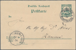 Deutsche Kolonien - Kiautschou - Besonderheiten: 1904 (24.11.), Frageteil Der 5 Pfg. GA-Doppel-GA-Ka - Kiautschou