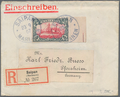 Deutsche Kolonien - Marianen: 1901, 5 Mark Schiffszeichnung, Hervorragend Gezähntes Randstück Als Ei - Mariana Islands