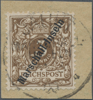 Deutsche Kolonien - Marshall-Inseln: 1899, Freimarke 3 Pf. Olivbraun, Berliner Ausgabe Auf Briefstüc - Marshall Islands