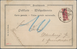 Deutsche Kolonien - Marshall-Inseln: 1900, Extrem Seltene Postkarte Frankiert Mit Der Senkrecht Halb - Marshalleilanden