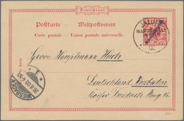 Deutsche Kolonien - Marshall-Inseln - Ganzsachen: 1900, Gebrauchte Ganzsachenpostkarte Mit Schwarzem - Marshalleilanden