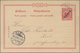 Deutsche Kolonien - Samoa - Ganzsachen: 1901, Gebrauchte Ganzsachenpostkarte Mit Schwarzem Aufdruck - Samoa