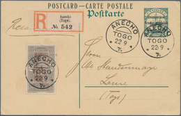 Deutsche Kolonien - Togo - Ganzsachen: 1914 (ca. Stempel Ohne Jahresangabe), Portogerecht Mit Einsch - Togo