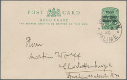 Deutsche Kolonien - Togo - Ganzsachen: 1920, Britische Besetzung, Gebrauchte Ganzsachenpostkarte Der - Togo
