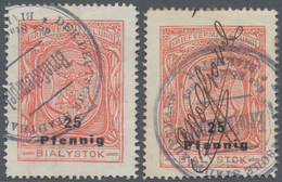 Deutsche Besetzung I. WK: Postgebiet Ober. Ost - Bialystok: 1916, 25 Pf Mittellilarot In Beiden Vari - Occupazione 1914 – 18