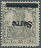 Deutsche Abstimmungsgebiete: Saargebiet: 1920, "2 ½ Pfg. Germania/Sarre Mit Kopfstehendem Aufdruck U - Briefe U. Dokumente