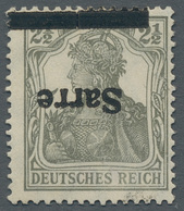 Deutsche Abstimmungsgebiete: Saargebiet: 1920, "2 ½ Pfg. Germania/Sarre Mit Kopfstehendem Aufdruck M - Brieven En Documenten