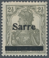 Deutsche Abstimmungsgebiete: Saargebiet: 1920, "2 ½ Pfg. Germania/Sarre Mit Aufdruck In Type II", Un - Brieven En Documenten