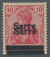 Deutsche Abstimmungsgebiete: Saargebiet: 1920, "10 Pfg. Germania/Sarre Mit Doppeltem Aufdruck", Unge - Storia Postale